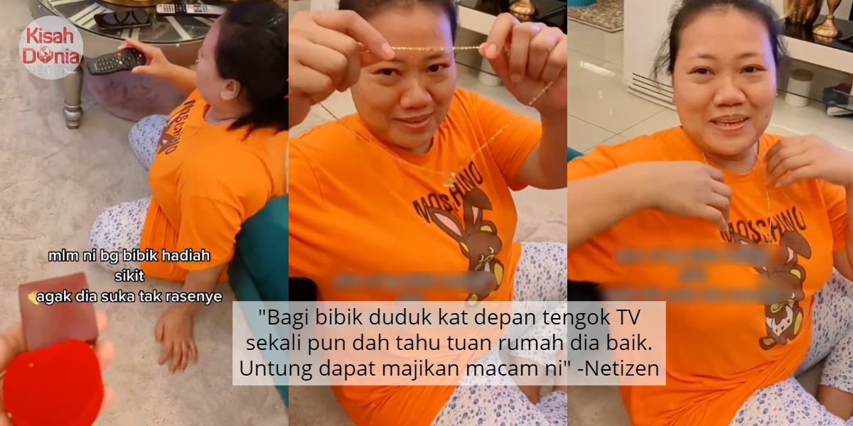 [VIDEO] Bos Hadiahkan Loket & Subang Emas, Bibik Muka Serba Salah Nak Terima 9