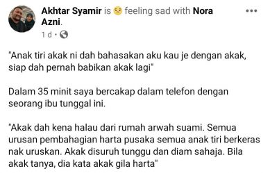 Dihalau Keluar Rumah, Wanita Terkilan Anak Tiri Berkeras ...