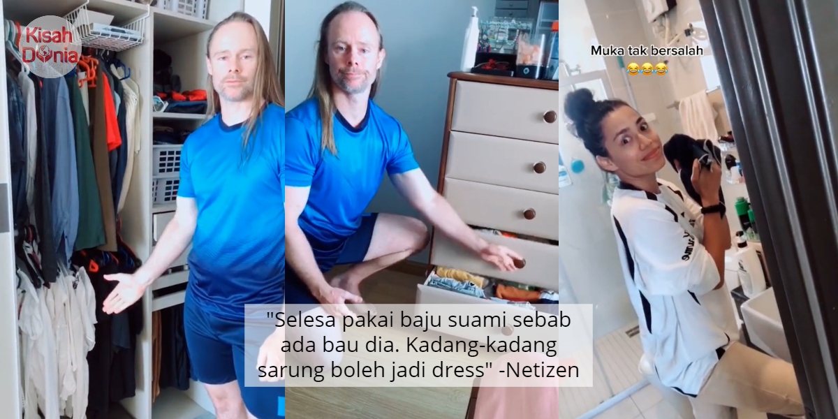 [VIDEO] Sendiri Punya Penuh Satu Almari, Isteri Tetap Rembat & Pakai Baju Suami 35