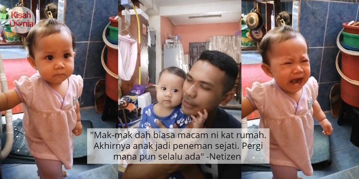 [VIDEO] Pantang Kena Tinggal, Ayah Pasrah Bawa Anak Sekali Teman 'Melabur' 9