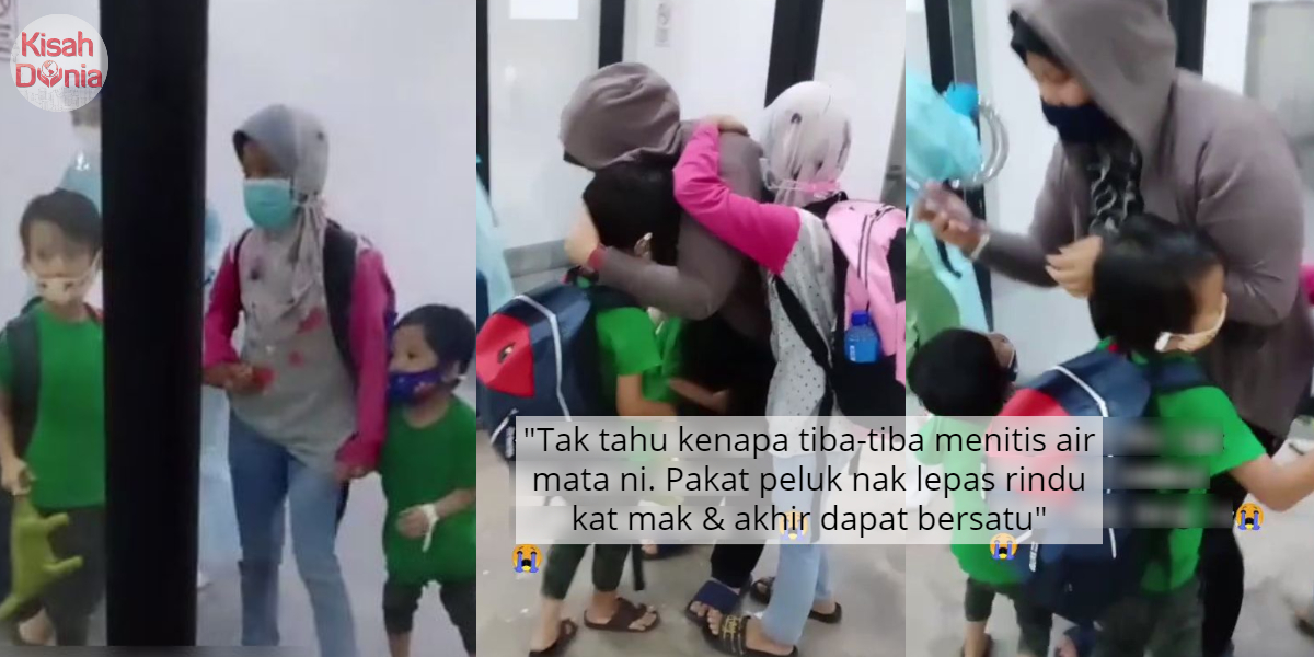 'Reunion' Di MAEPS, 3 Anak Meluru Lari Dakap Ibu Lepas Dijangkiti COVID-19 5