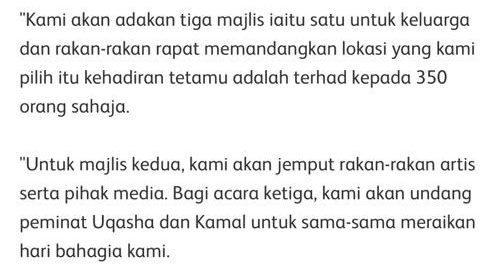 “Moga Ketika Itu SOP Dah Longgar Sikit” -Uqasha & Kamal Bakal Buat Tiga Majlis