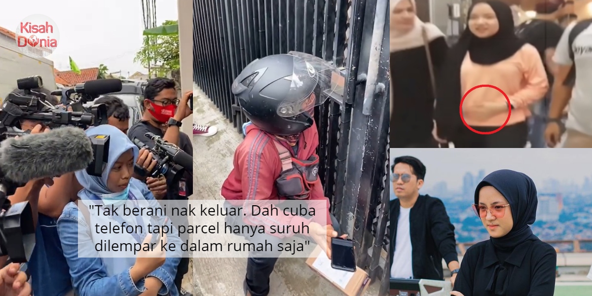 [VIDEO] Didakwa Hamil, Wartawan Kerumun Runner Parcel Depan Rumah Nissa Sabyan 8