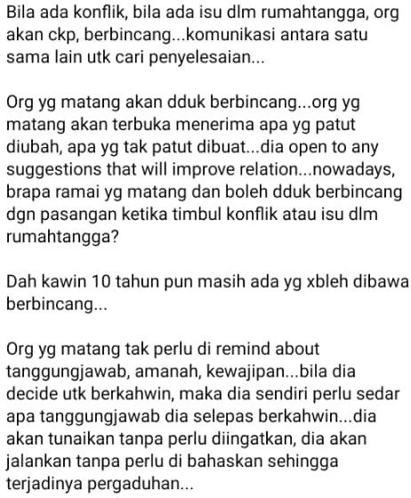 Ramai Suami Isteri Belum Matang, Dah Kahwin 10 Tahun Pun Tanggungjawab Ke Laut