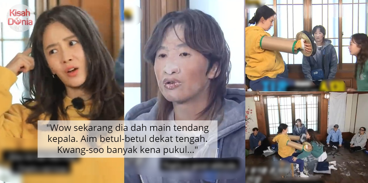 [VIDEO] Running Man Game Hempuk Tepung, Kwang-soo Cuak Ji-hyo Tendang Kepala 8