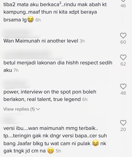 Wan Maimunah Nangis Buat Ucapan Hari Raya Untuk Anak- “Tak Dapat Balik Kampung”