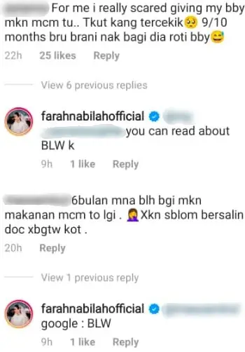 ‘Semangat’ Makan Sendiri, Tapi Netizen Risau Bayi Farah Nabilah Tercekik Roti?