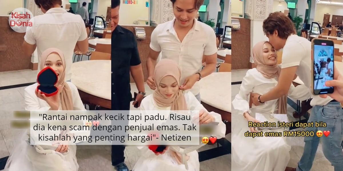 [VIDEO] Isteri Bingung Kotak Emas Kosong, Sekali Suami Pakaikan Rantai RM15K 3