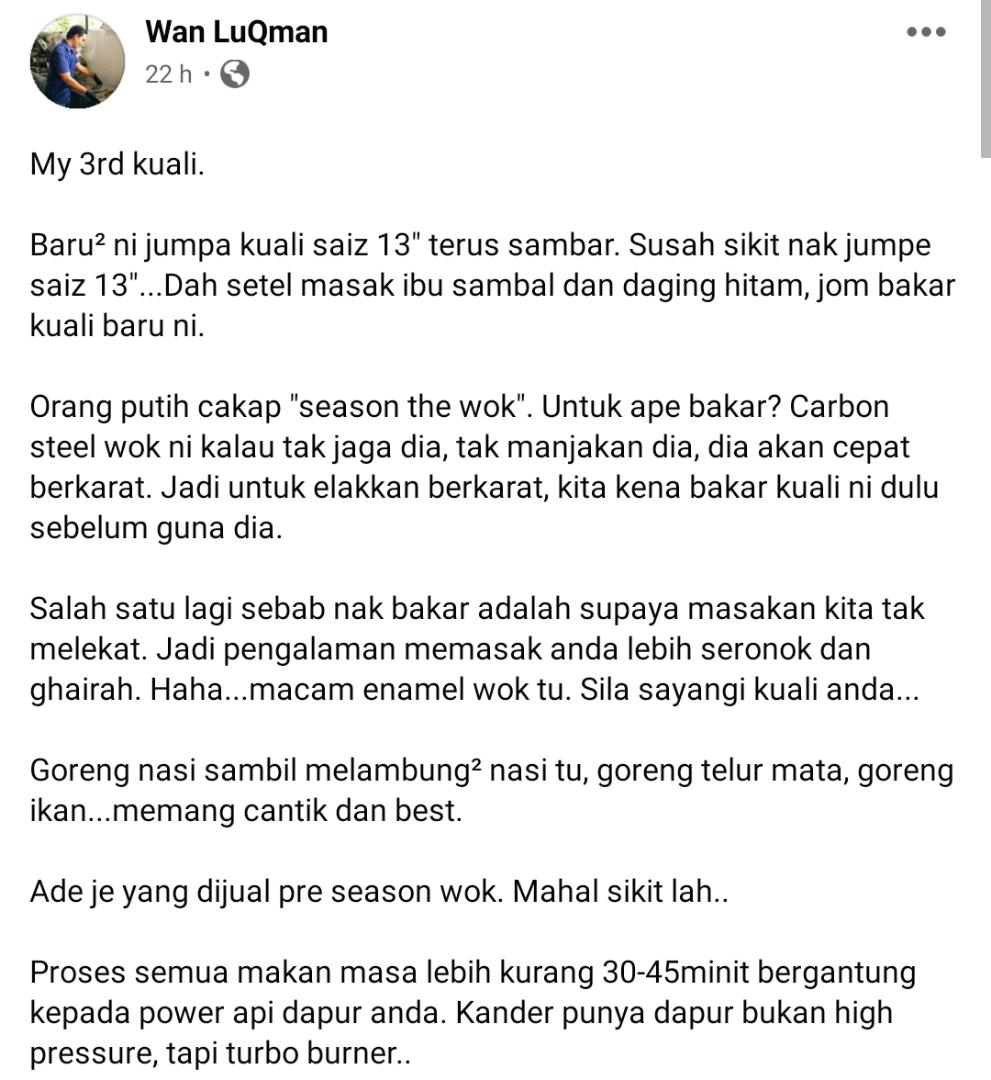 [FOTO] Tips Wajib Buat Bila Beli Kuali Baru, Lambat Karat & Masakan Tak Melekat