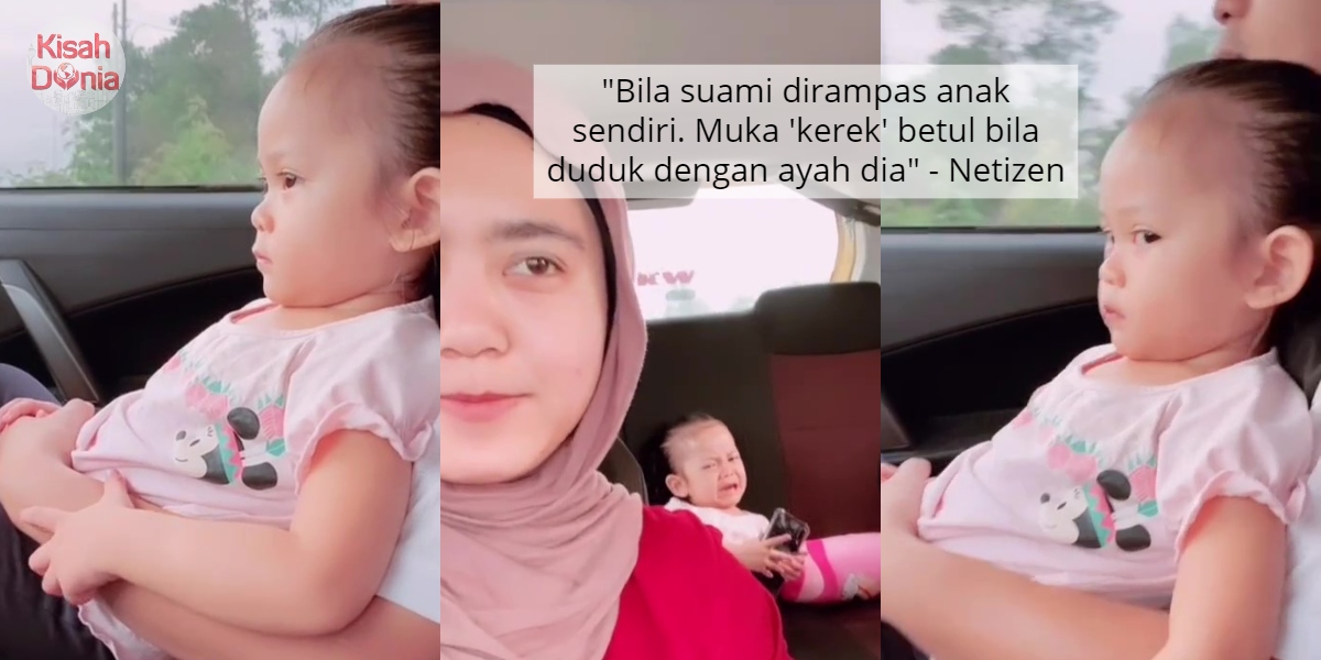 [VIDEO] Pantang Nampak Ayah 'Dirampas', Adik Ni Siap Jeling Tak Puas Kat Ibunya 4