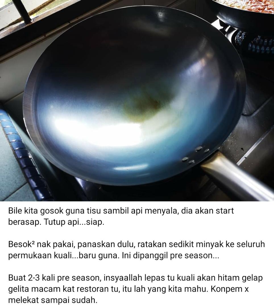 [FOTO] Tips Wajib Buat Bila Beli Kuali Baru, Lambat Karat & Masakan Tak Melekat