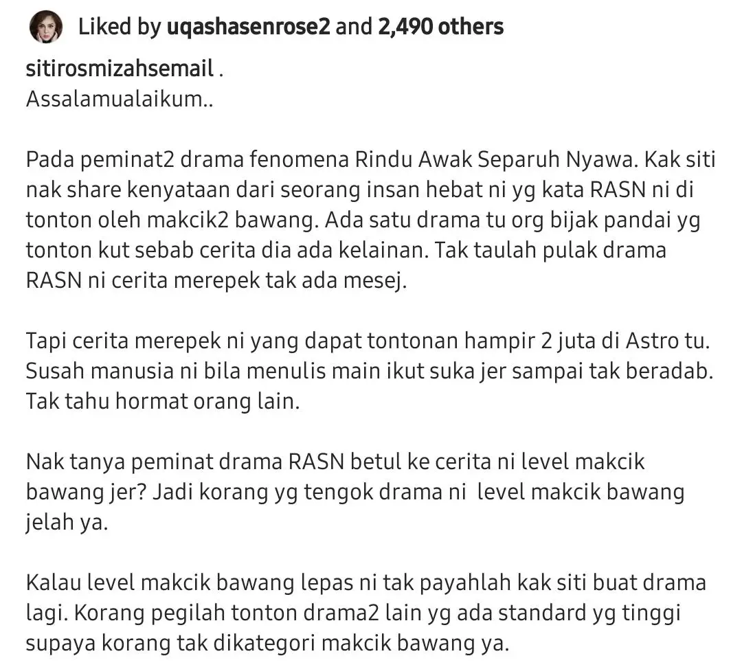 Drama RASN Cuma Level Mak Cik Bawang, Penerbit Terkilan Dakwaan Pengarah Nur?