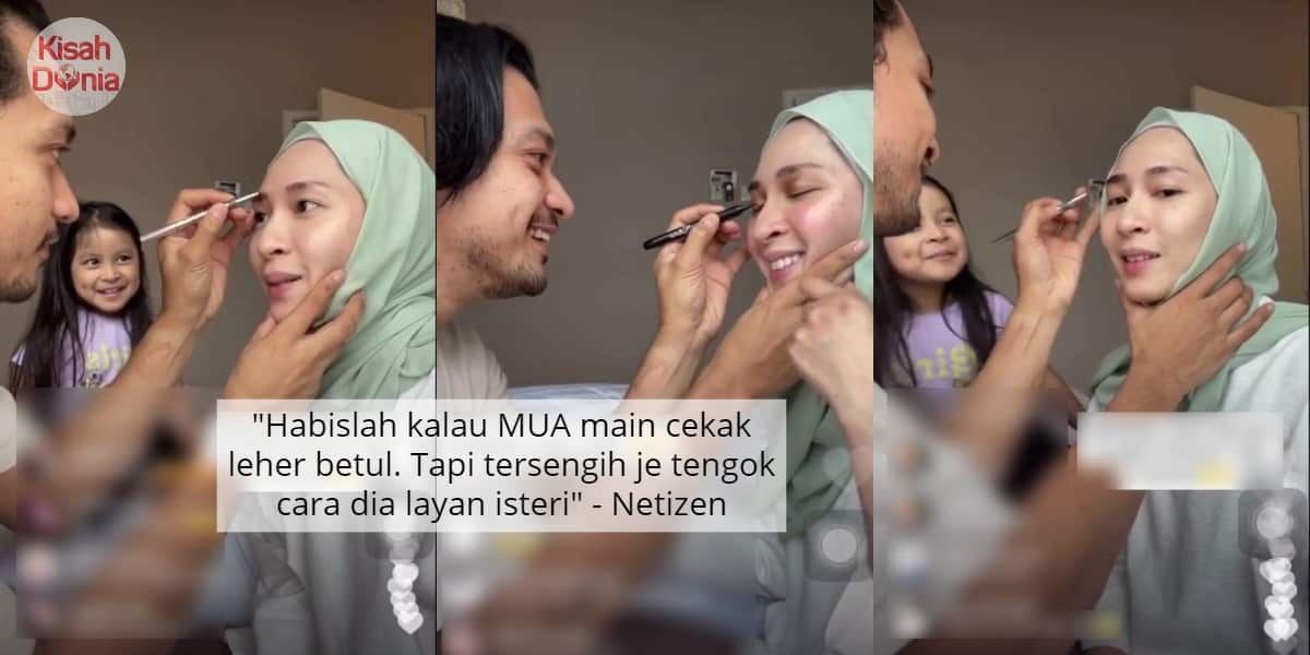 [VIDEO] Shukri Yahaya Bersungguh Buat Tutorial Makeup, Sampai Cekak Leher Bini 8