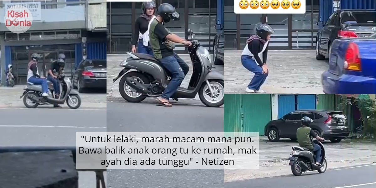 [VIDEO] Habis Dimaki Atas Moto, Gadis Tunduk Sedih Pakwe Tingalkan Tepi Jalan 6