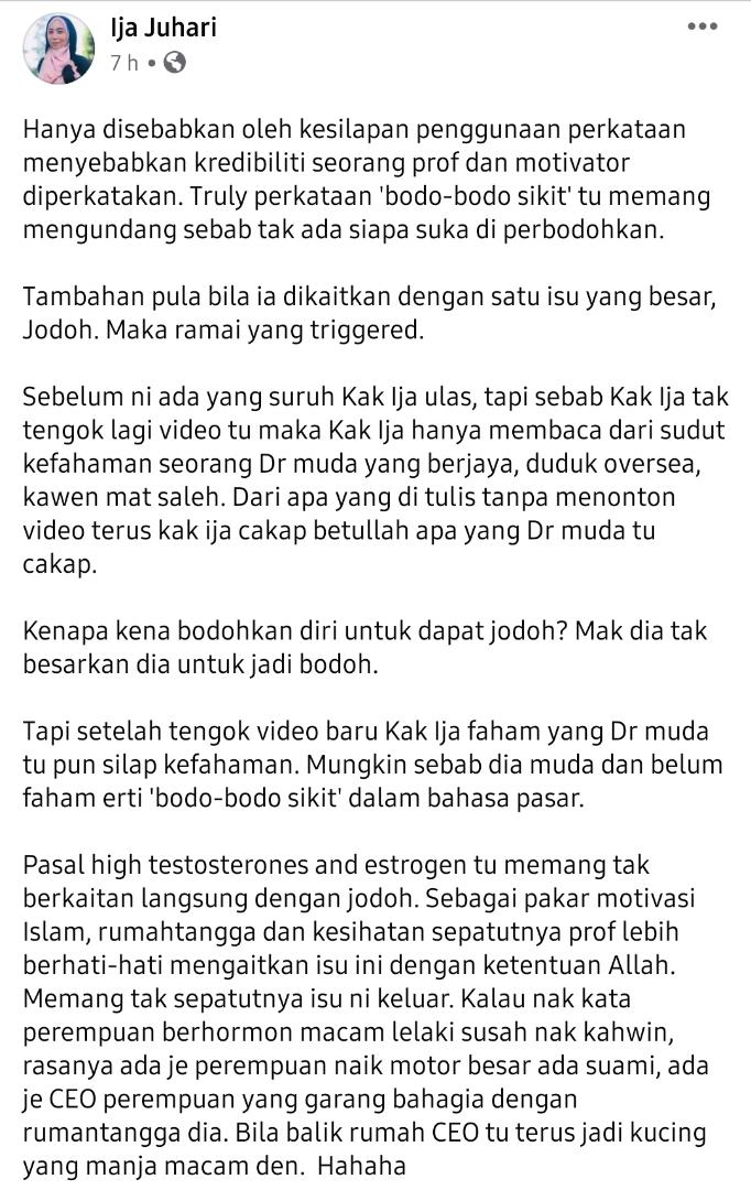 Isu 'Bodoh-Bodoh Demi Jodoh', Dr Amalina Salah Faham Tafsir Ayat Prof Muhaya? 4