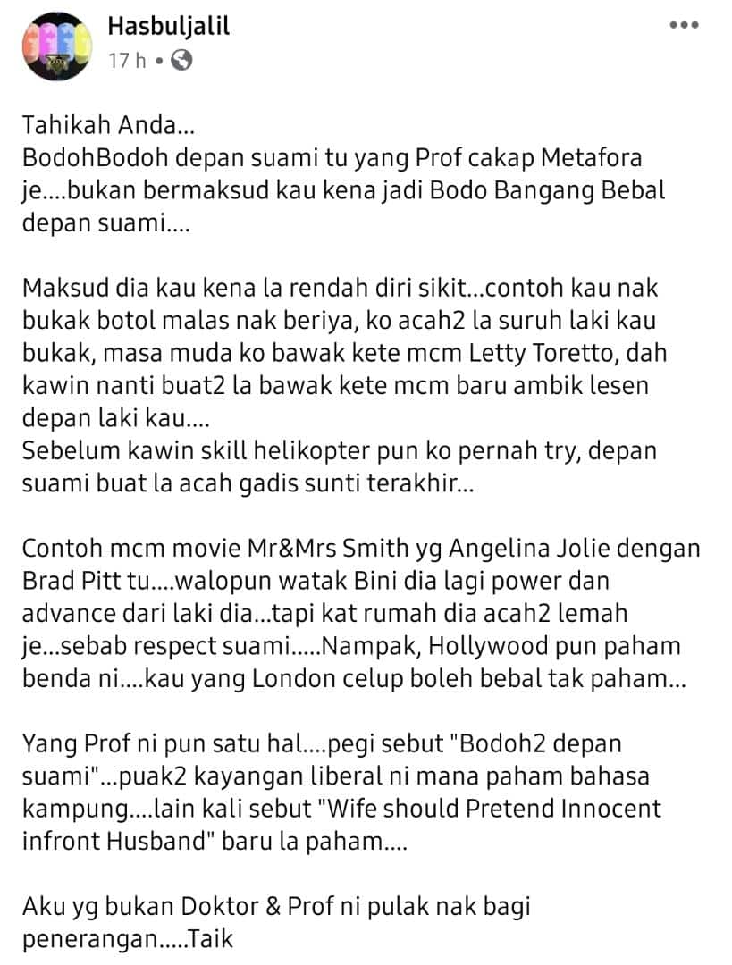 Isu 'Bodoh-Bodoh Demi Jodoh', Dr Amalina Salah Faham Tafsir Ayat Prof Muhaya? 2