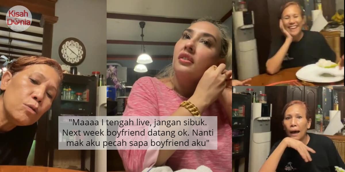 [VIDEO] Buat Live FB, Anju Malu-Malu Kucing Ibu Tercakap Pasal Boyfriend Baru 2