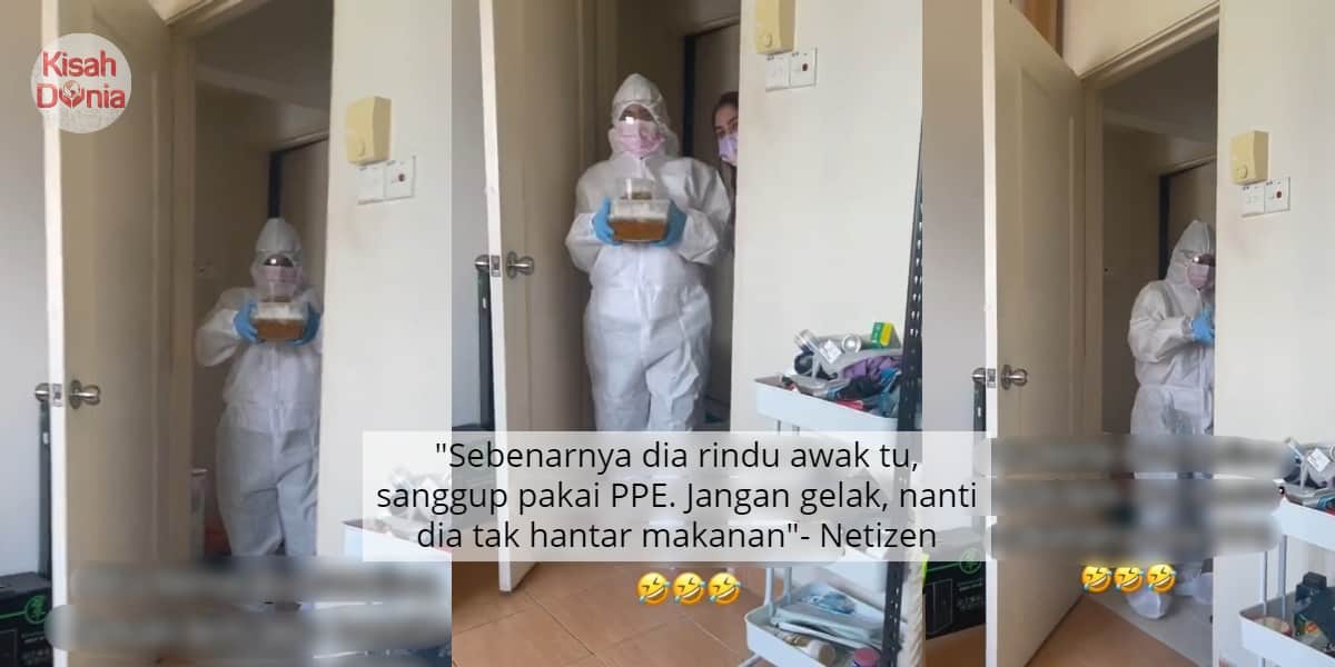 Suami Kena Kuarantin Kat Rumah, Isteri Paranoid Hantar Makanan Siap Sarung PPE 3