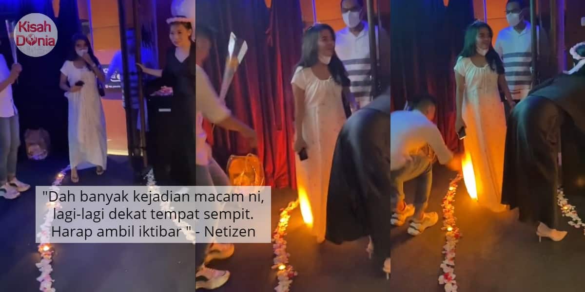 Masuk Ke Laluan Kejutan Birthday, Wanita Tak Perasan Gaun Disambar Api Lilin 4
