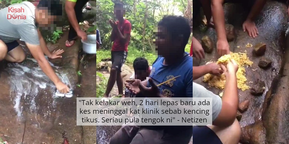 Viral Pengunjung Makan Atas Batu Sungai, Ramai Pelik Tak Takut Kencing Tikus 6