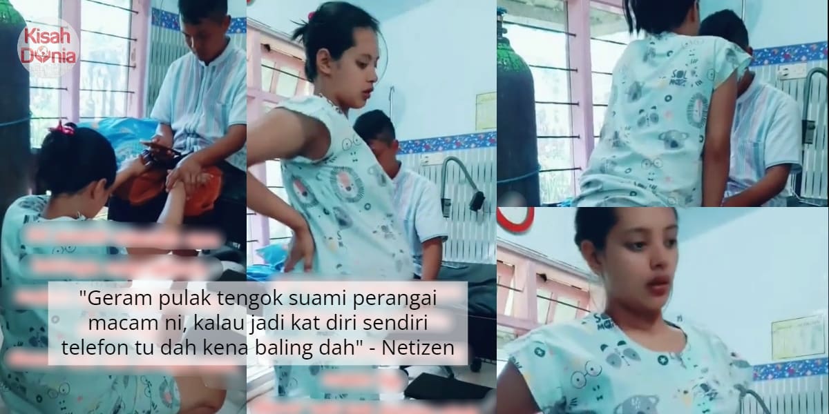 [VIDEO] Isteri Cangkung Tahan Perit Contraction, Suami Pula Leka Main Handphone 1
