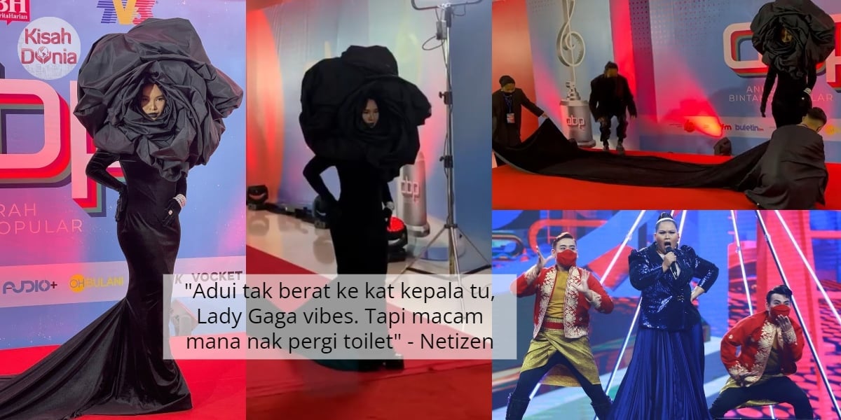 Aina Abdul Tampil Berani Di ABPBH 34, Fesyen 'Bunga Hitam' Persis Lady Gaga 1