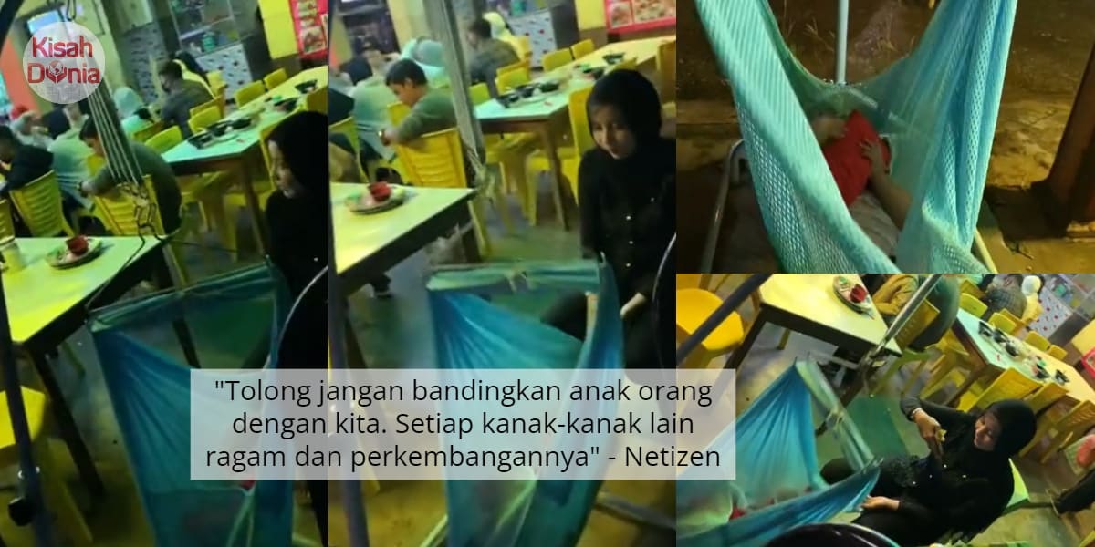 [VIDEO] Anak Meragam Bila Nak Tidur, Mak Terpaksa Pasang Buaian Di Kedai Makan 6