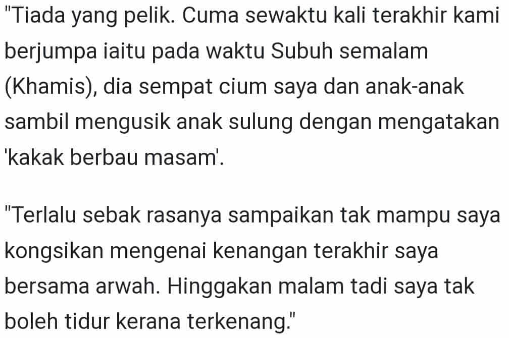 Tak Boleh Tidur, Luluh Hati Isteri Suami Ajal Tertimbus Tanah 