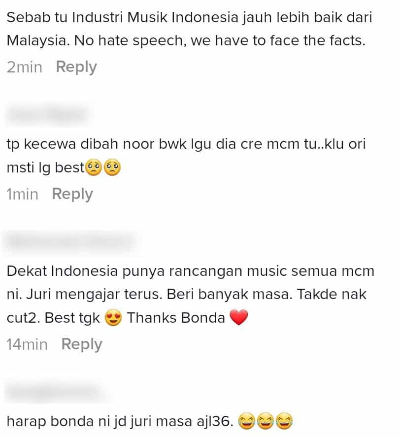Cara Bonda Komen Peserta Dipuji-"Sebab Itu Industri Muzik Indonesia Lebih Baik" 3