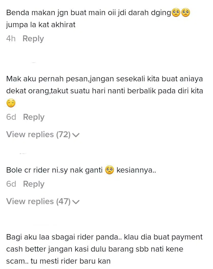 Lepas Dapat Makanan Terus Lari, Rider Termenung Pelanggan Tak Bayar COD RM100