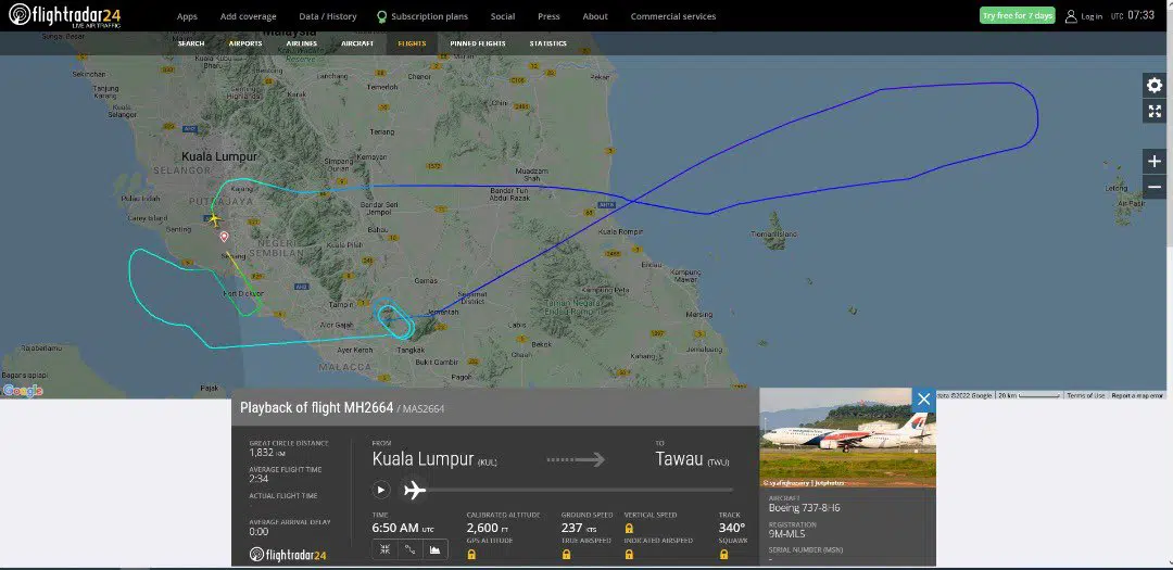 [UPDATE] Pesawat MH2664 Dari KLIA-Tawau Terjunam, MAS Keluar Kenyataan Rasmi