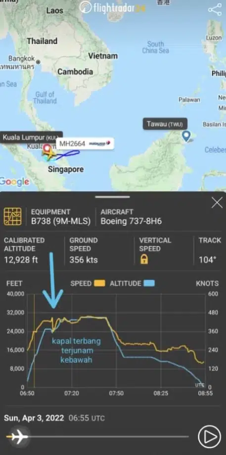 [UPDATE] Pesawat MH2664 Dari KLIA-Tawau Terjunam, MAS Keluar Kenyataan Rasmi