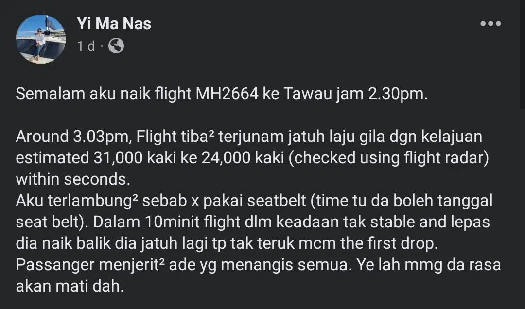 [UPDATE] Pesawat MH2664 Dari KLIA-Tawau Terjunam, MAS Keluar Kenyataan Rasmi