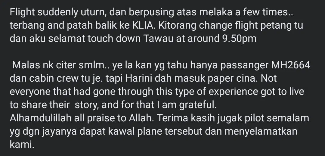 [UPDATE] Pesawat MH2664 Dari KLIA-Tawau Terjunam, MAS Keluar Kenyataan Rasmi