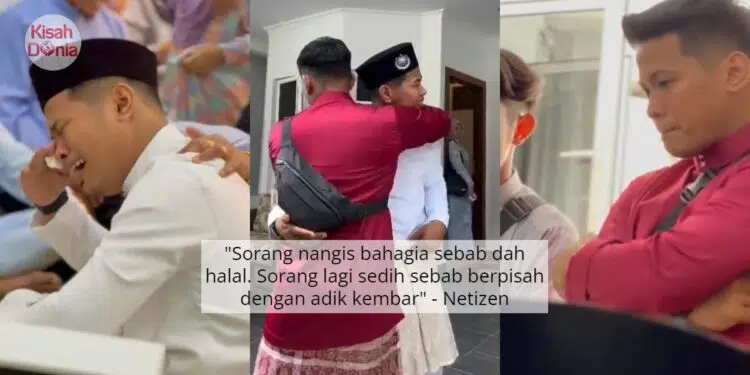 [VIDEO] Abang Sebak Lihat Adik Kembar Nikah, Dulu Rapat Berdua Kini Berpisah