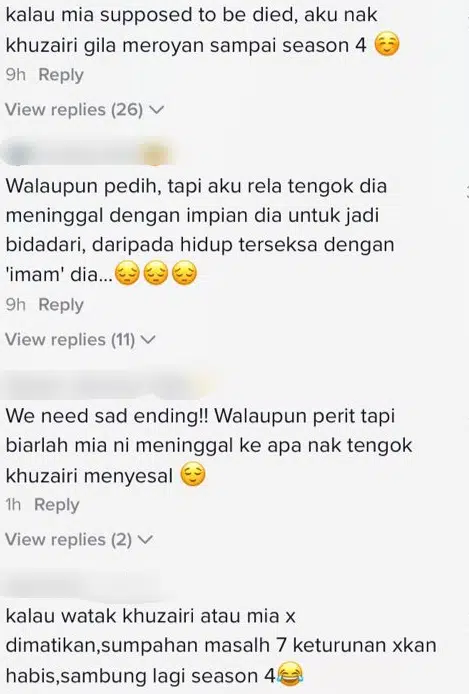 Kesian Mia Menangis Kerana Khuzairi, First Time Netizen Minta Watak Direhatkan