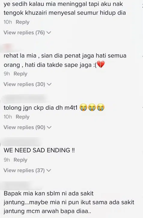 Kesian Mia Menangis Kerana Khuzairi, First Time Netizen Minta Watak Direhatkan