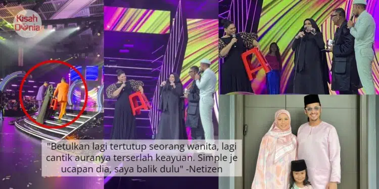 Dah Tak Boleh Sorok Baby Bump, Jihan Lucu Usung Kerusi Naik Pentas AME 2021