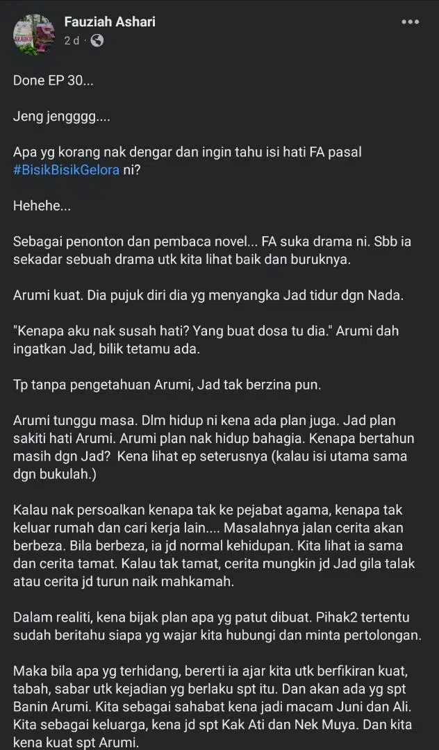 Jad Enggan Talak Arumi, Penulis Dedah Kenapa ‘BBG’ Dalam Novel & Drama Berbeza