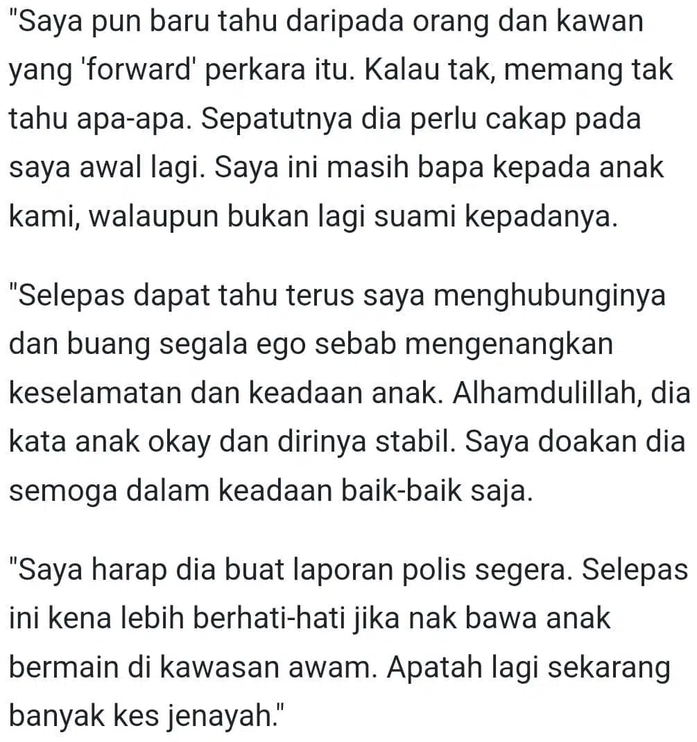 “Takkan Upah Samseng” – Dituduh Dayus Larikan Anak, Bekas Suami Lufya Bersuara