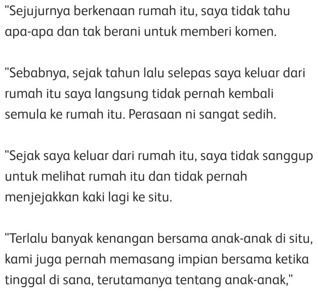 Banyak Kenangan Dengan Anak, Rossa Sera Tak Tahu Menahu Rumah Dijual RM1.2 Juta