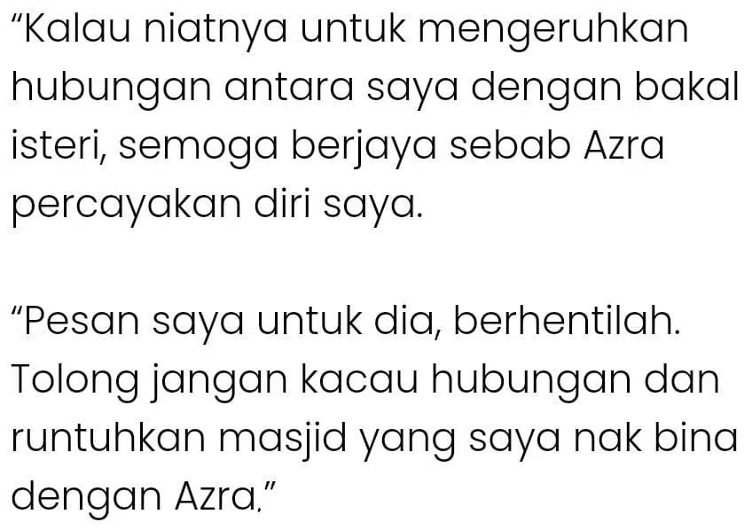 Tak Logik Ajak Kahwin 2 Hari Lepas Berpisah, Bila Pula Saya Ada Perempuan Lain?