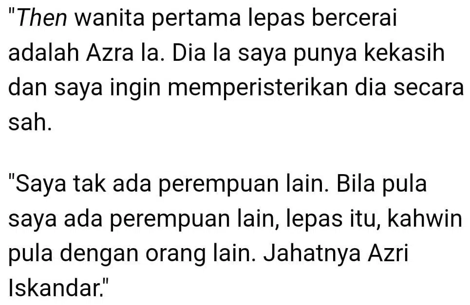 Tak Logik Ajak Kahwin 2 Hari Lepas Berpisah, Bila Pula Saya Ada Perempuan Lain?