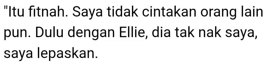 Tak Logik Ajak Kahwin 2 Hari Lepas Berpisah, Bila Pula Saya Ada Perempuan Lain?