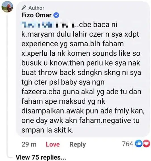 Netizen Kritik Masa Ex-Wife Beranak Tak Hargai Ke? Ini Respon Padu Fizo Omar