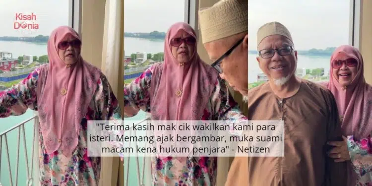 “Dengan Kawan Kemain Sengih” – Selamba Perli Suami Payah Senyum Bila Bergambar