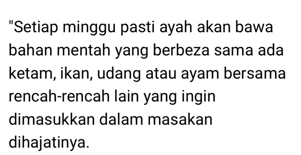 Rindu ‘Air Tangan’ Isteri, Ayah Sayu Bawa Bahan Mentah Minta Anak Masakkan