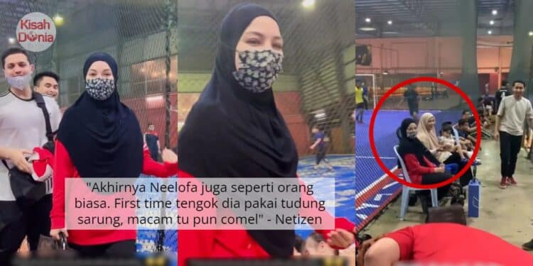 Macam Cikgu PJ, Netizen Tergelak Lihat Fesyen Neelofa Tengok Suami Main Futsal 1