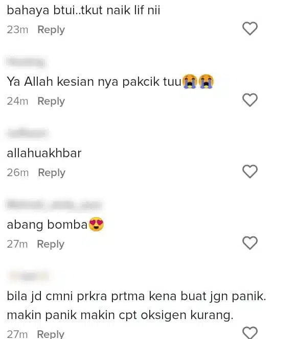 Panik Lebih Sejam Terperangkap Dalam Lif, Warga Emas Sampai Pengsan Sesak Nafas