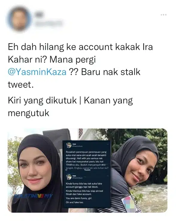 Lepas Galak Sindir Puteri Sarah, Akaun Twitter Kakak Ira Kazar Terus Lesap